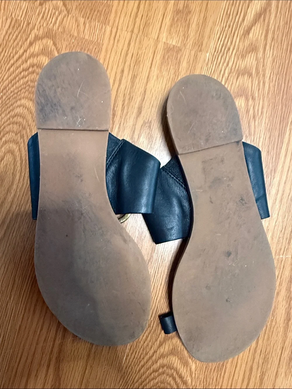 Tory Burch Black Leather Bow Slide Sandals with Gold Ring and Studs